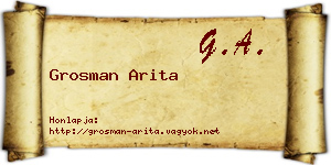 Grosman Arita névjegykártya